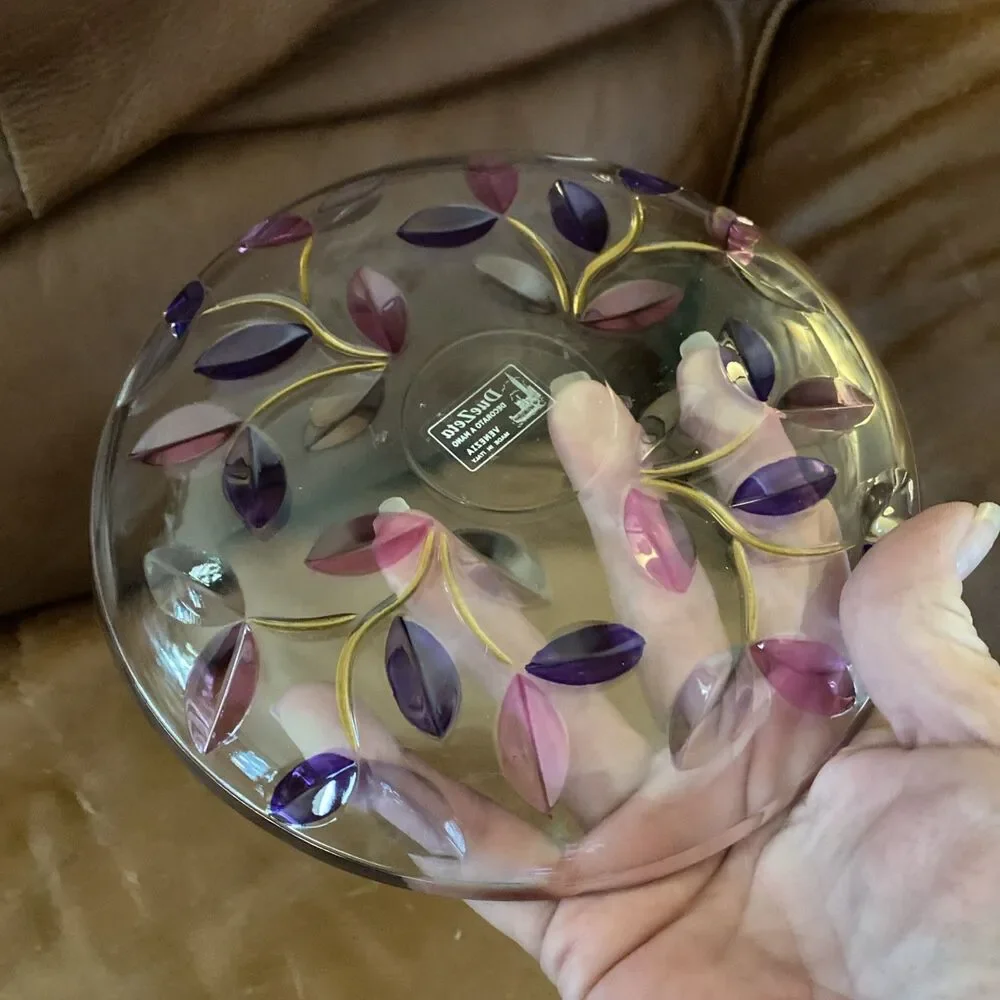 DueZeta DECORATO A MANO VENEZIA MADE IN ITALY Tree of Life Murano Glass Plate